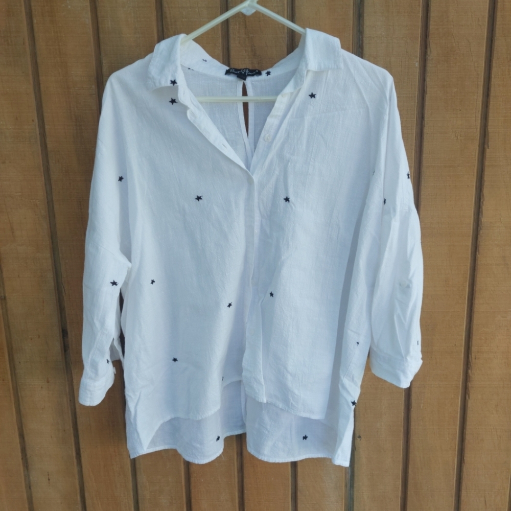 Velvet Heart Women's Button Down 3/4 Sleeve size Large